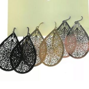 Pure expressions Boho dangle 3pk earrings